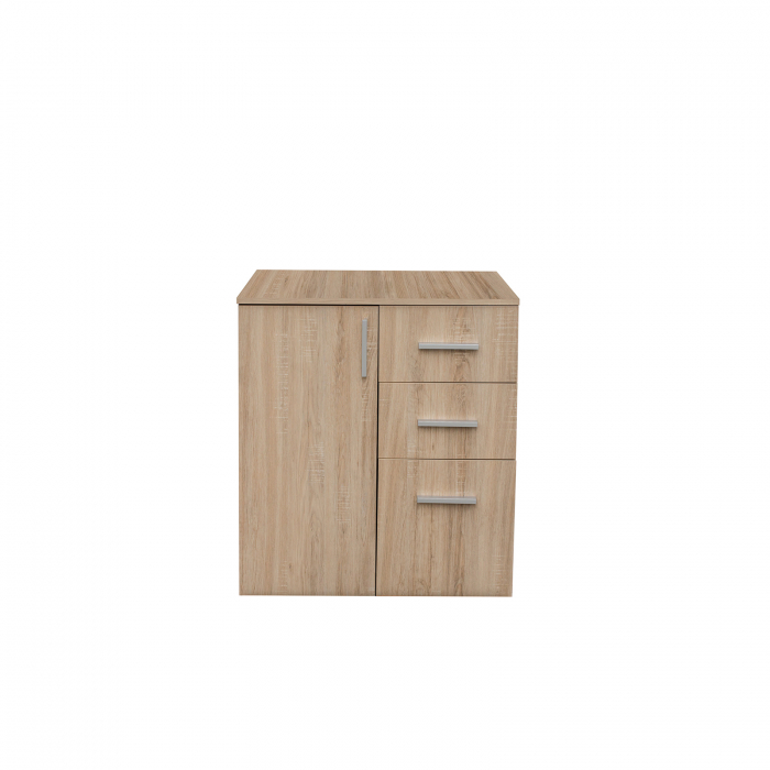 Set dormitor ALMA, 5 piese, pat 160x200 cm, dulap usi glisante cu oglinda, comoda, 2 noptiere, sonoma [8]