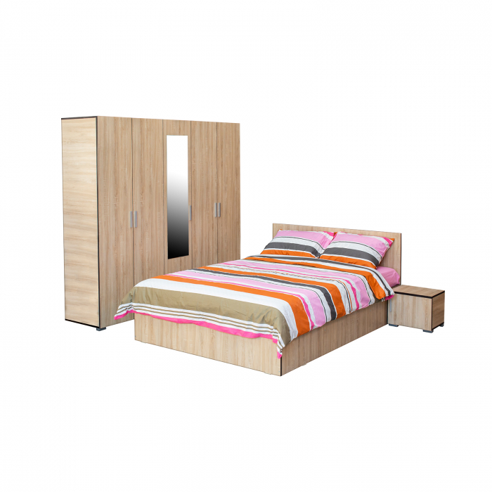 Set Complet Dormitor Corinne - Dulap 5 usi - Pat 160x200 - ExpoMob [1]