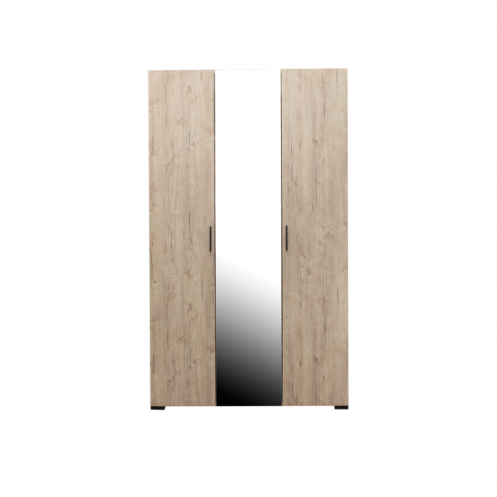 Set dormitor ECONO, 4 piese, pat 140x200 cm, dulap 3 usi, 2 noptiere, sherwood + gri - ExpoMob [3]