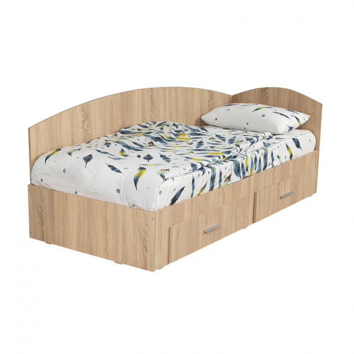 Set dormitor modular ALMA, 3 piese, pat de colt 120x200 cm, colt interschimbabil, dulap 2 usi, dulap 1 usa, sonoma deschis [4]