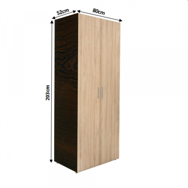 Set dormitor modular ALMA, 3 piese, pat de colt 120x200 cm, colt interschimbabil, dulap 2 usi, dulap 1 usa, sonoma inchis + deschis [9]