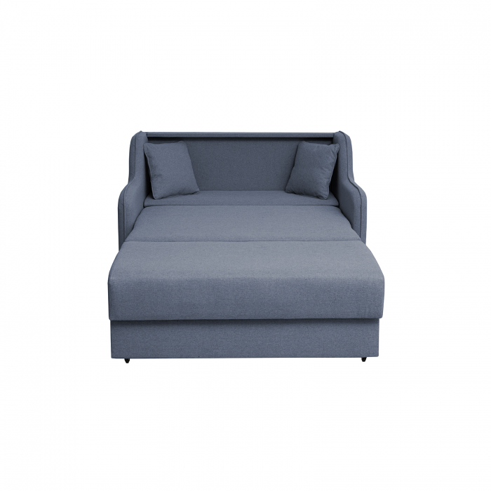 Set dormitor tineret YASMIN M1, 3 corpuri, stejar Belfast, 238x50x200 cm + Canapea GALA extensibila, 2 locuri, albastru, 143x98x98 cm - ExpoMob [7]
