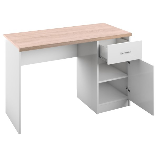 Set dormitor TOP MIX, 5 piese, birou, vitrina, 2 biblioteci, comoda, alb [12]