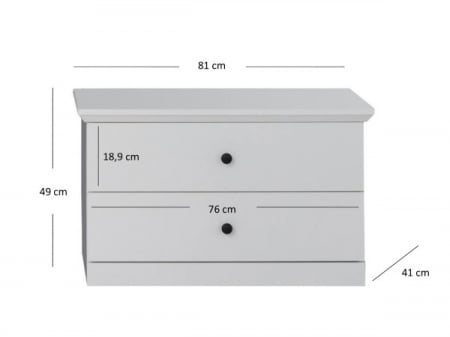 Set hol BRANDSON, 3 piese, dulap 2 usi, comoda, cuier, alb, 162x41x199 cm [7]