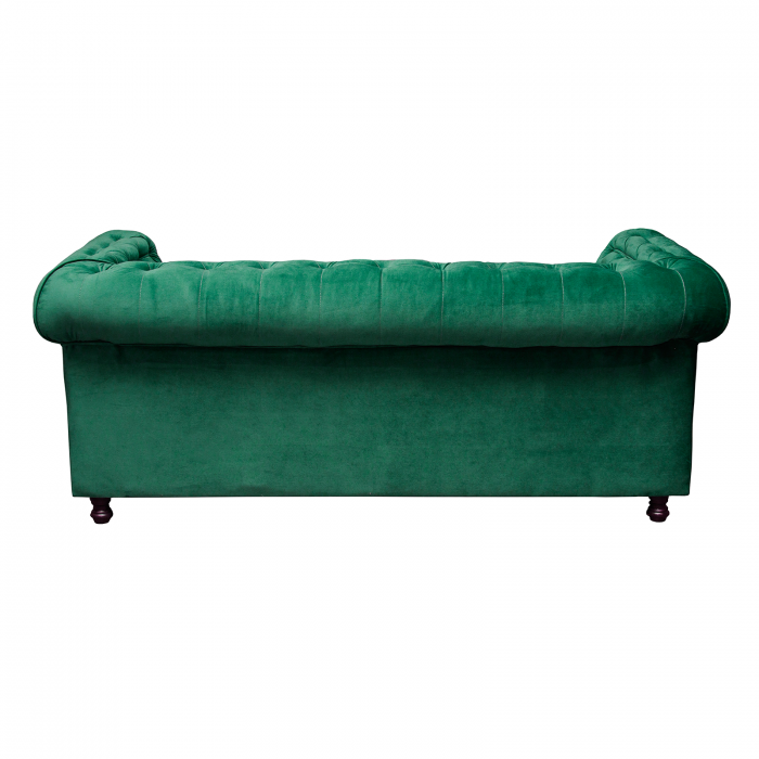 Set CHESTERFIELD 3-1-1, canapea  extensibila 3 locuri si 2 fotolii fixe, verde + 1 Taburet Cadou - ExpoMob [7]