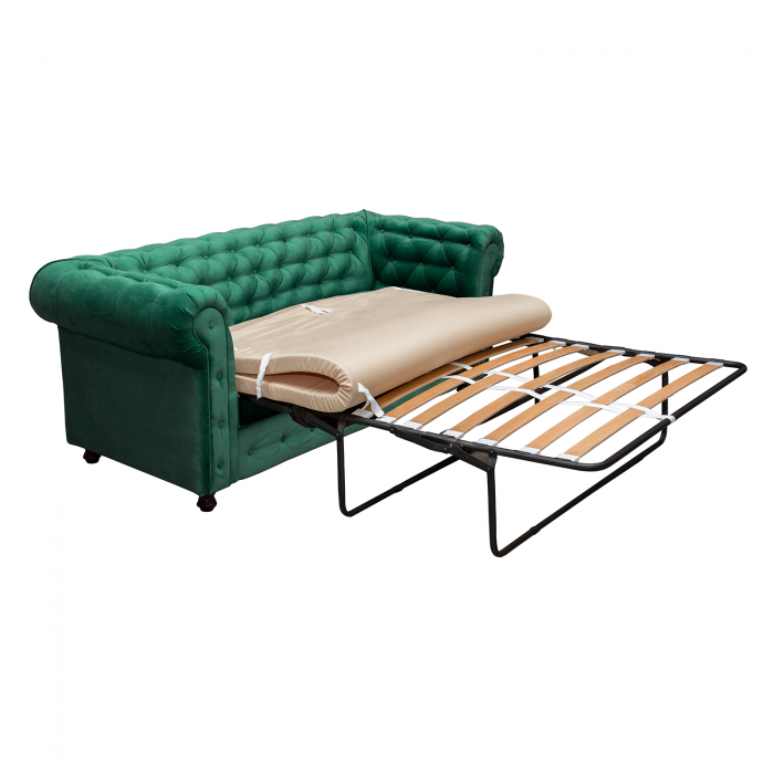 Set CHESTERFIELD 3-1-1, canapea  extensibila 3 locuri si 2 fotolii fixe, verde + 1 Taburet Cadou - ExpoMob [6]