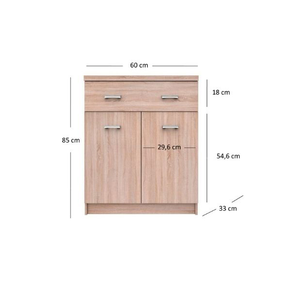Set hol TOP MIX, 4 piese,dulap 2 usi, comoda, pantofar, cuier, stejar sonoma,  200x33x183 cm [8]
