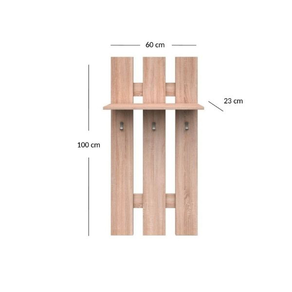 Set hol TOP MIX, 4 piese,dulap 2 usi, comoda, pantofar, cuier, stejar sonoma,  200x33x183 cm [9]