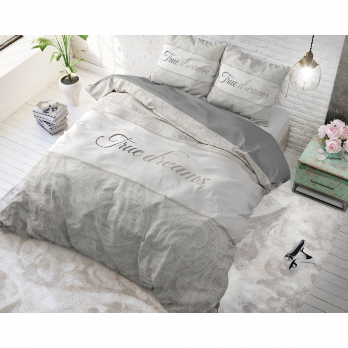 Set lenjerie de pat dubla True Dreams, 200x220 cm, gri - ExpoMob [5]