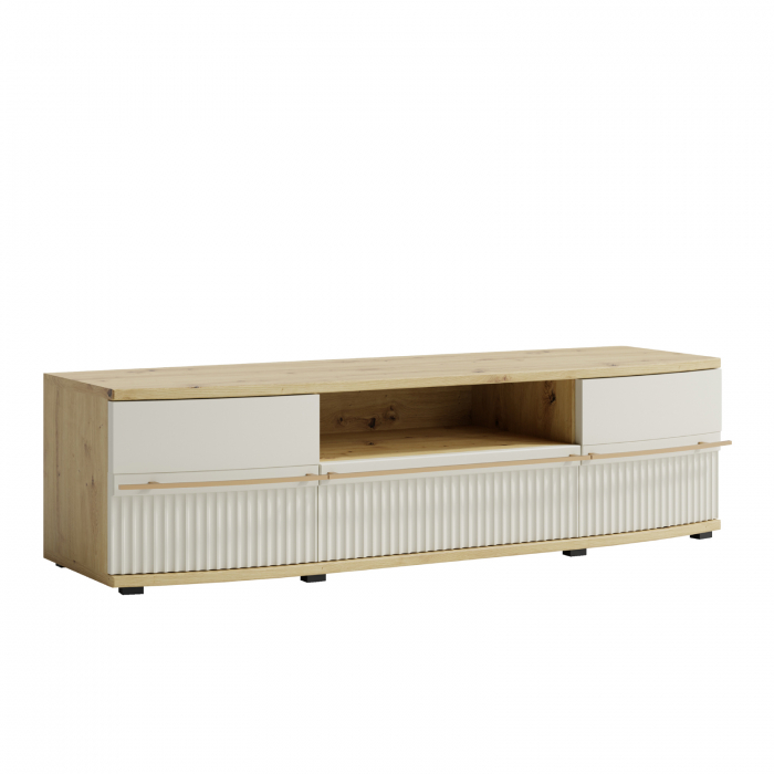 Set Living CANDY Z.A., 6 corpuri, cu lumini LED si Comoda CANDY C/12, 2 usi, 4 sertare, artisan + cashmere [5]