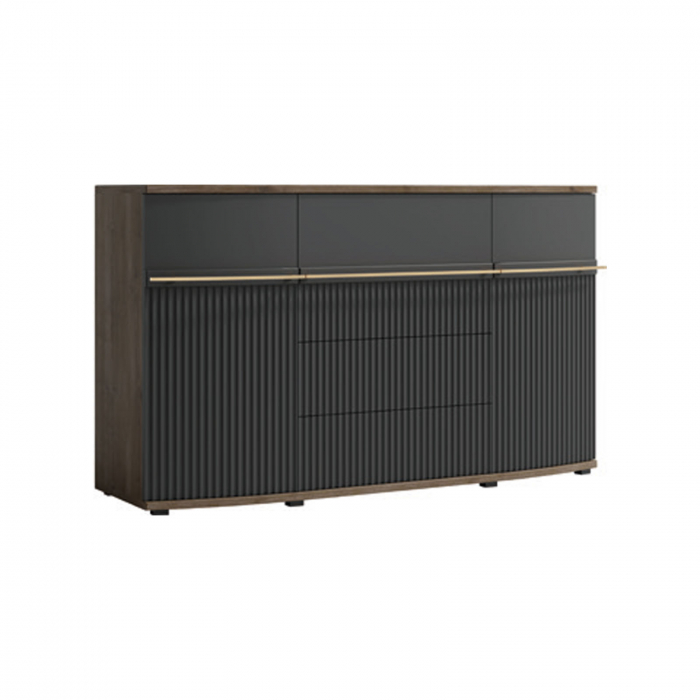 Set Living VAL GARDENA Z.P., 4 corpuri, cu lumini LED si Comoda VG12, 2 usi, 3 sertare - ExpoMob [8]