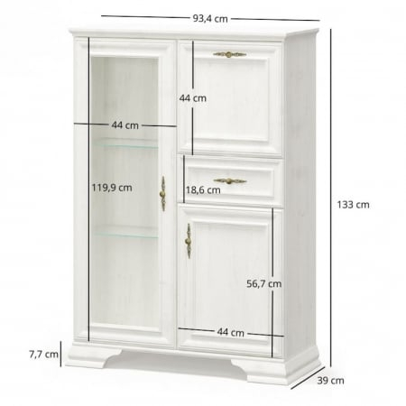 Set Living IRYS, 7 piese, 2 vitrine, 3 comode, masuta de cafea, raft suspendat, pin anderson [9]