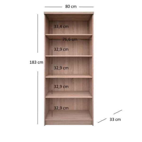 Set Living si hol TOP MIX, 7 piese, 2 biblioteci, 2 comode, masuta de cafea, pantofar, cuier, stejar sonoma [9]