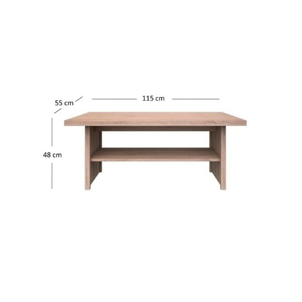 Set Living TOP MIX, 4 piese, dulap 2 usi, comoda TV, vitrina, masuta de cafea, stejar sonoma [11]
