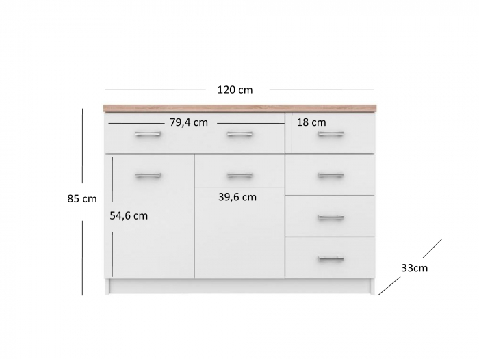 Set Living TOP MIX, 5 piese, 2 biblioteci, 2 comode, masuta de cafea, alb, 280x33x183 cm [8]