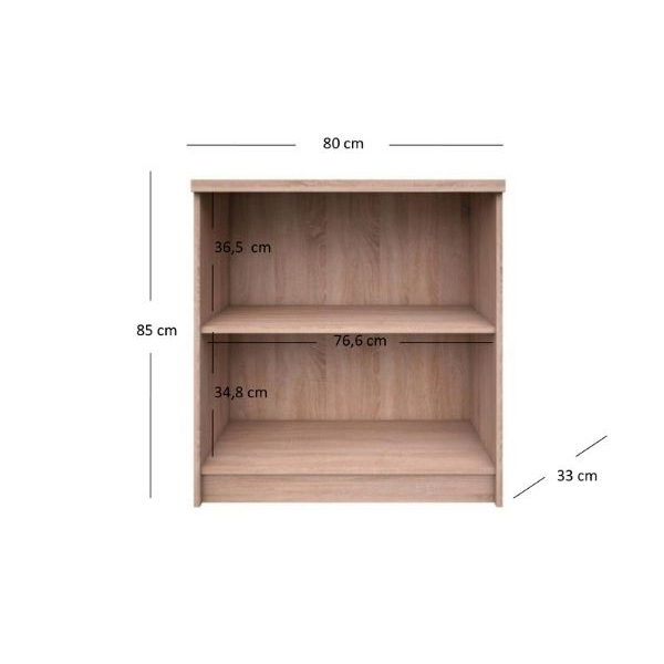 Set Living TOP MIX, 5 piese, 2 biblioteci, 2 comode, masuta de cafea,  stejar sonoma, 280x33x183 cm [9]