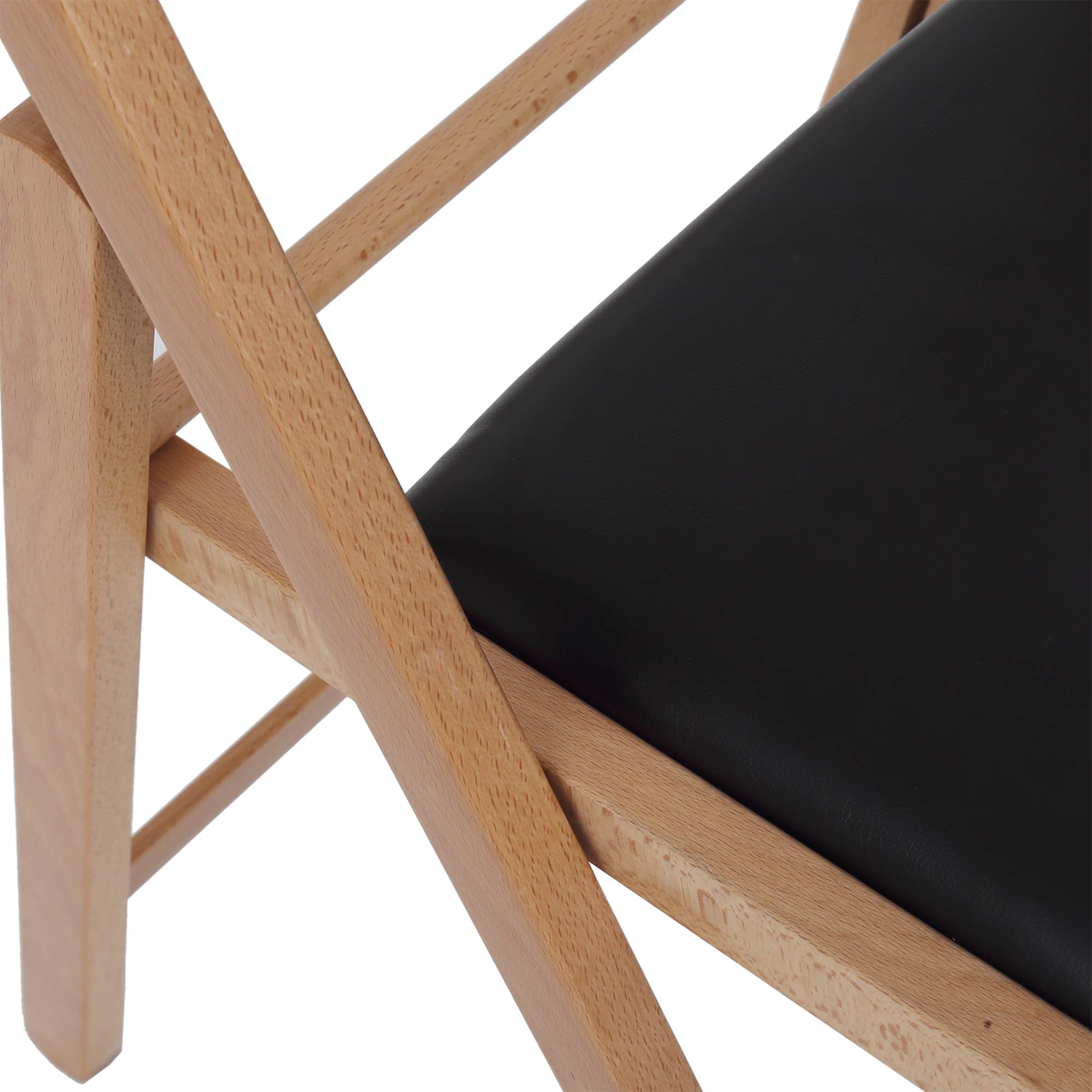 Set Masa ADRIA cu 4 scaune pliante BASIC, fag + piele ecologica wenge, 95x60x78 cm [9]