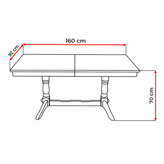 Set masa extensibila EUROPA dreptunghiulara cu 4 scaune FLANDER stofa print 05, lemn masiv, wenge, 160/240x90x70 cm [7]