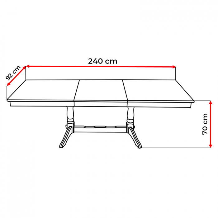 Set masa extensibila EUROPA dreptunghiulara cu 6 scaune FLANDER stofa print 02, lemn masiv, wenge, 160/240x90x70 cm [8]