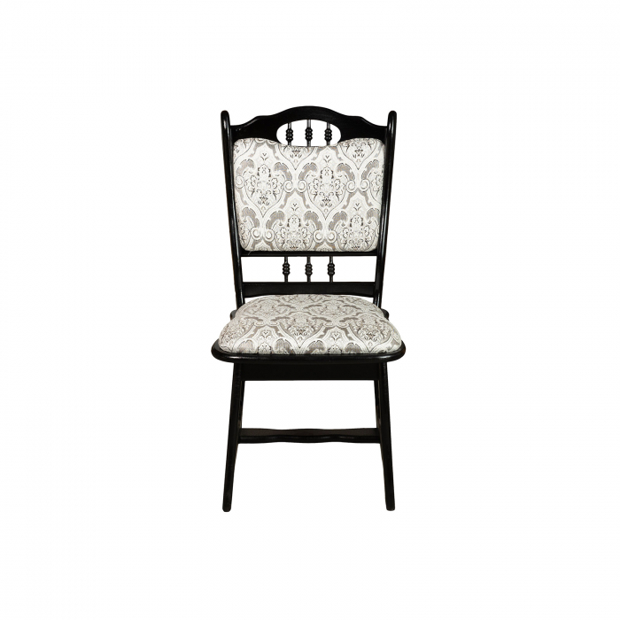 Set masa extensibila EUROPA ovala cu 4 scaune FLANDER stofa print 02, lemn masiv, wenge, 160/240x90x70 cm [4]