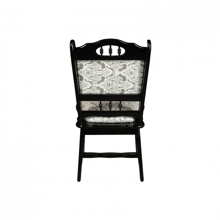 Set masa extensibila EUROPA ovala cu 4 scaune FLANDER stofa print 02, lemn masiv, wenge, 160/240x90x70 cm [6]