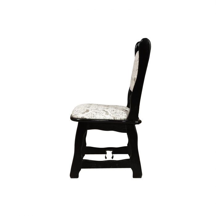 Set masa extensibila EUROPA ovala cu 4 scaune FLANDER stofa print 02, lemn masiv, wenge, 160/240x90x70 cm [5]