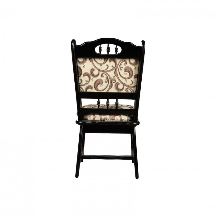 Set masa extensibila EUROPA dreptunghiulara cu 4 scaune FLANDER stofa print 05, lemn masiv, wenge, 160/240x90x70 cm [6]