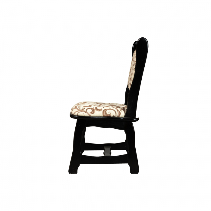 Set masa extensibila EUROPA dreptunghiulara cu 4 scaune FLANDER stofa print 05, lemn masiv, wenge, 160/240x90x70 cm [5]