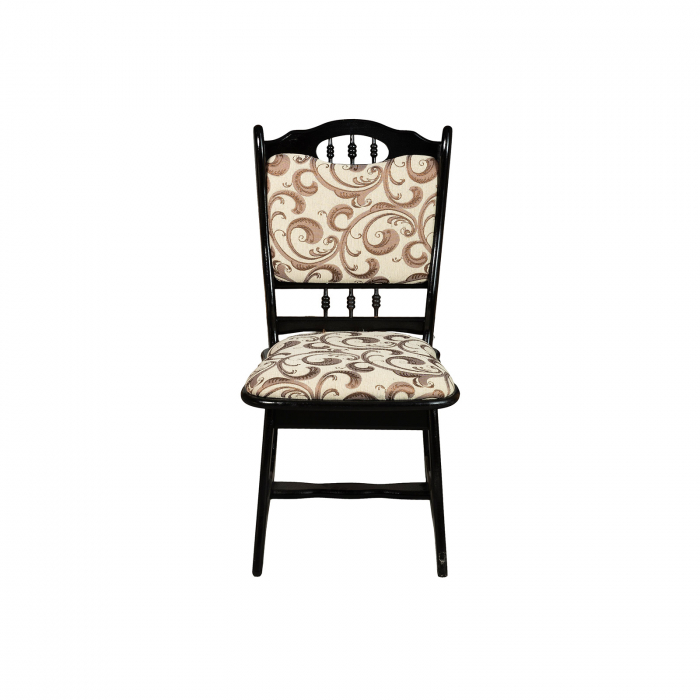 Set masa extensibila EUROPA dreptunghiulara cu 4 scaune FLANDER stofa print 05, lemn masiv, wenge, 160/240x90x70 cm [4]