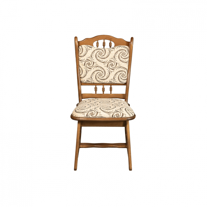 Set masa extensibila EUROPA dreptunghiulara cu 6 scaune FLANDER stofa print 04, lemn masiv, nuc, 160/240x90x70 cm [4]