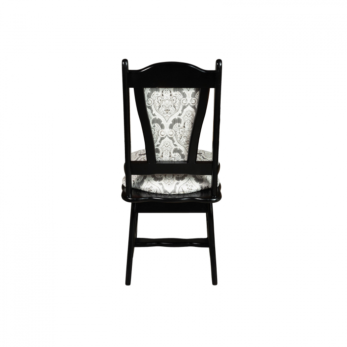 Set masa extensibila EUROPA ovala cu 4 scaune IZA stofa print 02, lemn masiv, wenge, 160/240x90x70 cm [6]
