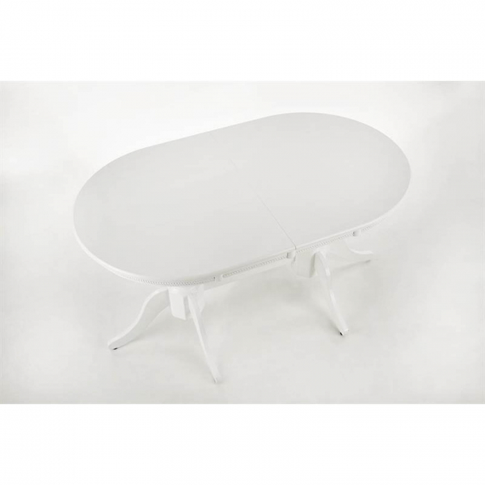 Set Masa extensibila JOSEPH, lemn masiv, ovala, 150/190x90x77 cm  + 10 scaune BOSS IV, 43x40x94 cm, alb - ExpoMob [10]