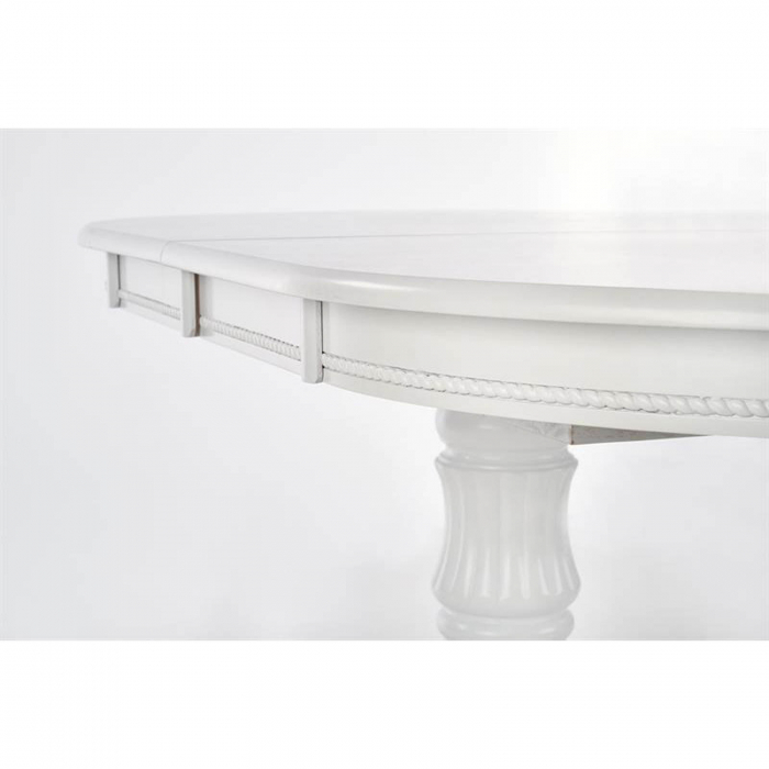 Set Masa extensibila JOSEPH, lemn masiv, ovala, 150/190x90x77 cm  + 10 scaune BOSS IV, 43x40x94 cm, alb - ExpoMob [9]
