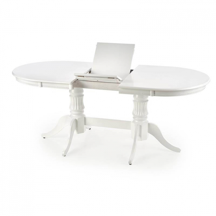 Set Masa extensibila JOSEPH, lemn masiv, ovala, 150/190x90x77 cm  + 10 scaune BOSS IV, 43x40x94 cm, alb - ExpoMob [6]