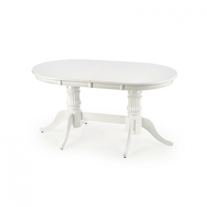 Set Masa extensibila JOSEPH, lemn masiv, ovala, 150/190x90x77 cm  + 10 scaune BOSS IV, 43x40x94 cm, alb - ExpoMob [5]