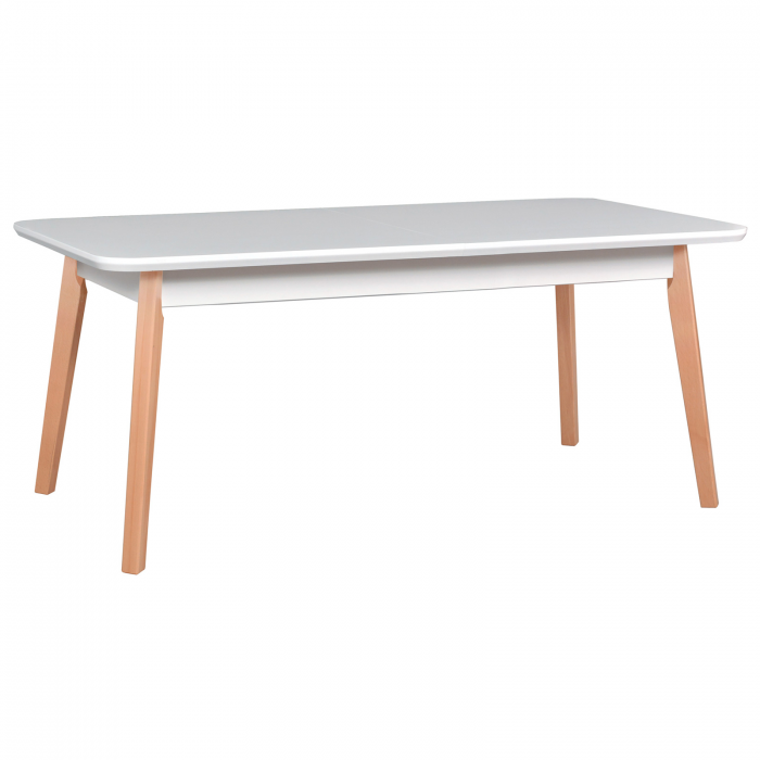 Set masa extensibila OSLO, dreptunghiulara, 160/200x90x75 cm  + 8 scaune NILO 8D, alb- ExpoMob [2]