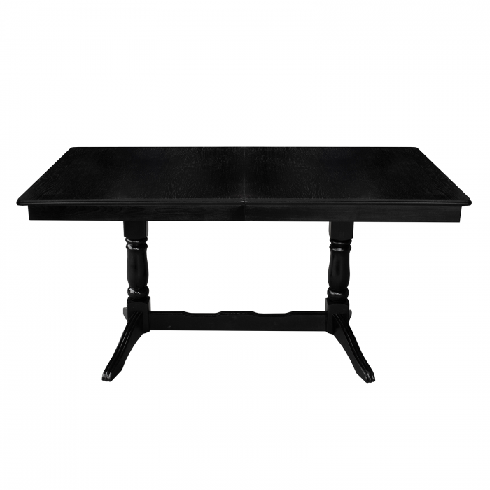 Set masa extensibila EUROPA dreptunghiulara cu 6 scaune FLANDER stofa print 02, lemn masiv, wenge, 160/240x90x70 cm [2]