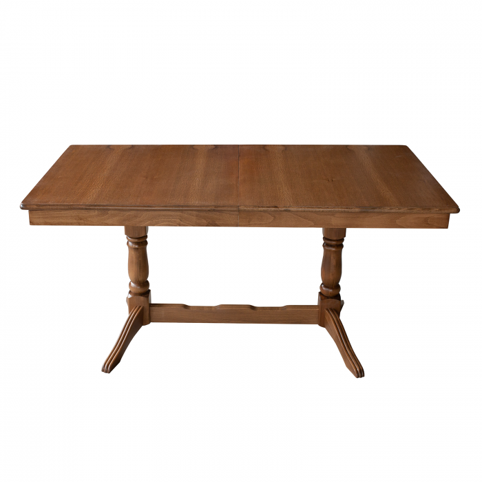 Set masa extensibila EUROPA dreptunghiulara cu 4 scaune FLANDER stofa print 04, lemn masiv, nuc, 160/240x90x70 cm [2]