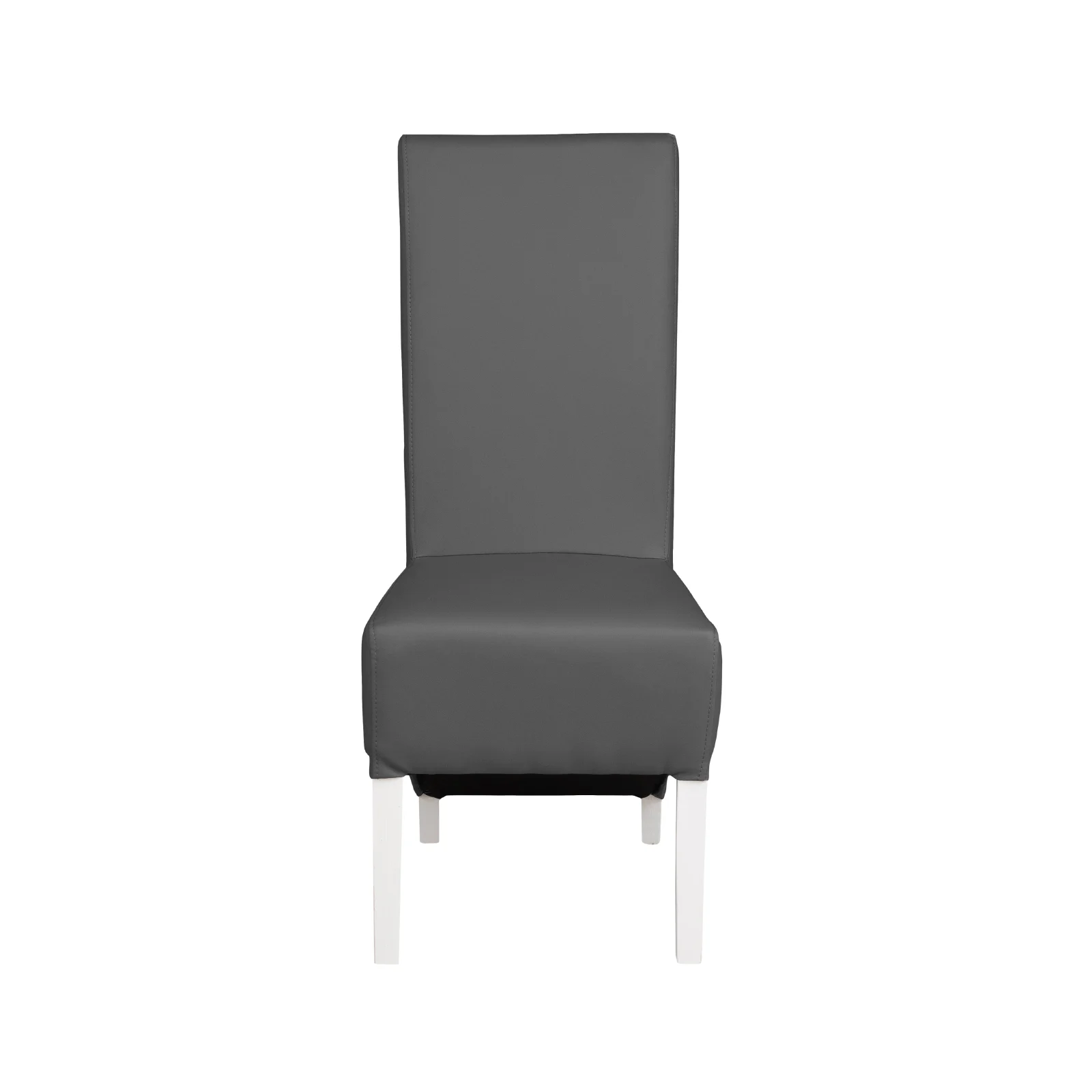 Set masa MONTILLA dreptungiulara cu 6 scaune VANESSA, alb + piele ecologica gri, 160x80x75 cm [3]