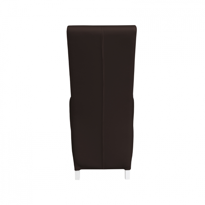 Set masa MONTILLA dreptungiulara cu 6 scaune VANESSA, alb + piele ecologica maro inchis, 160x80x75 cm [5]