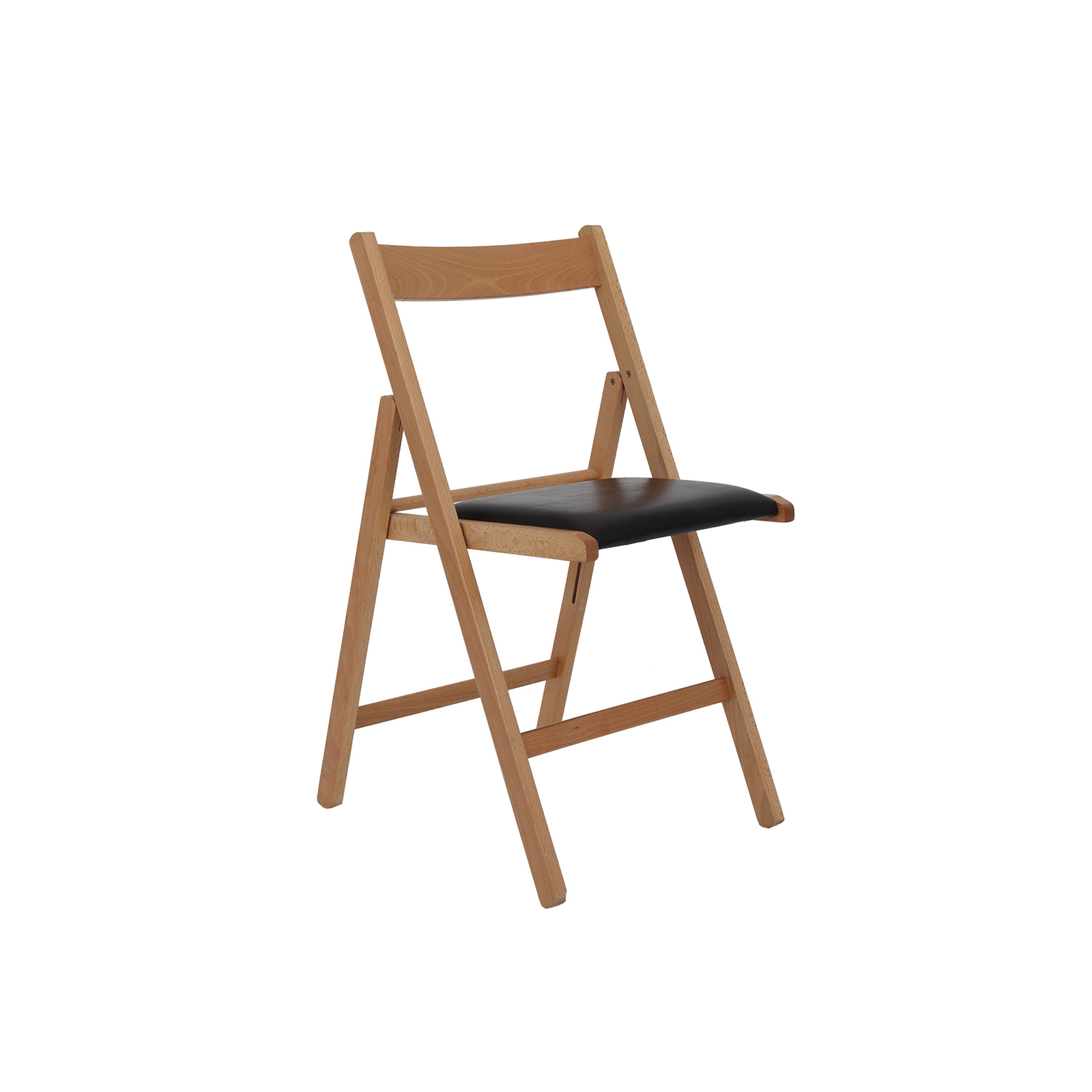 Set Masa plianta cu role si spatiu depozitare cu 6 scaune pliante BASIC, fag + piele ecologica wenge, 92/180x92x80 cm [10]