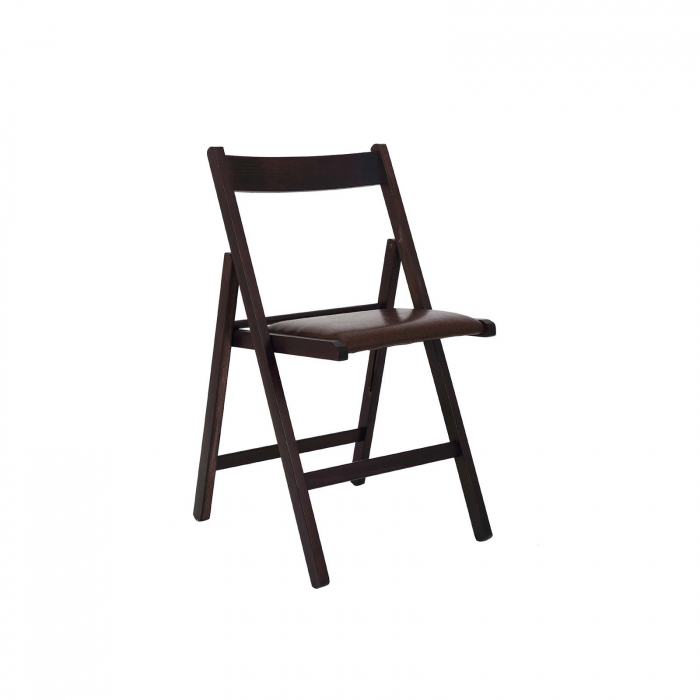 Set Masa plianta cu role si spatiu depozitare cu 4 scaune pliante BASIC, wenge + piele ecologica wenge, 92/180x92x80 cm [5]