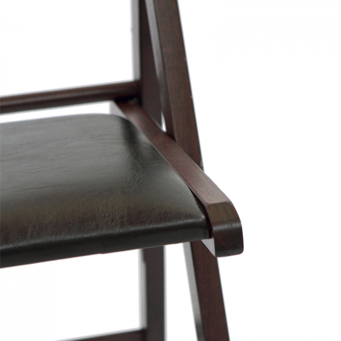 Set Masa plianta cu role si spatiu depozitare cu 4 scaune pliante BASIC, wenge + piele ecologica wenge, 92/180x92x80 cm [6]