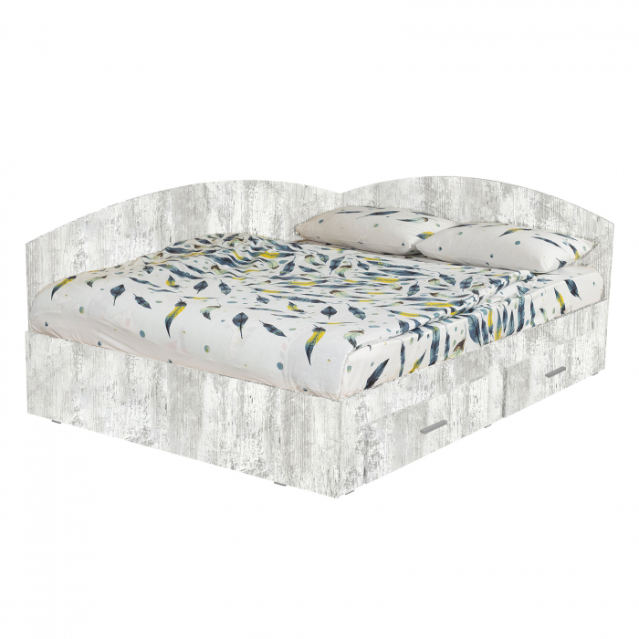 Set Pat Colt Alma, cu 2 sertare, pin antichizat + Saltea superortopedica, 160x200 cm - ExpoMob [3]