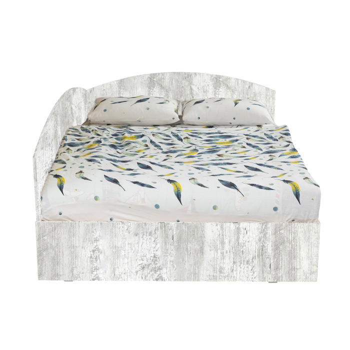 Set Pat Colt Alma, cu 2 sertare, pin antichizat + Saltea superortopedica, 160x200 cm - ExpoMob [2]