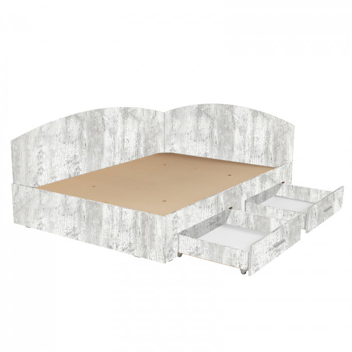Set Pat Colt Alma, cu 2 sertare, pin antichizat + Saltea superortopedica, 160x200 cm - ExpoMob [6]