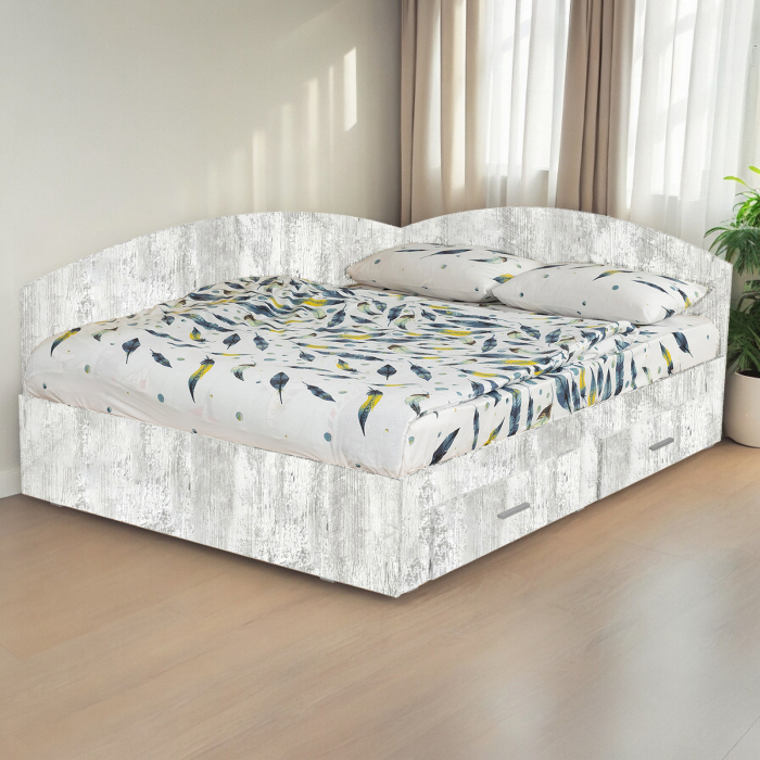 Set Pat Colt Alma, cu 2 sertare, pin antichizat + Saltea superortopedica, 160x200 cm - ExpoMob [7]