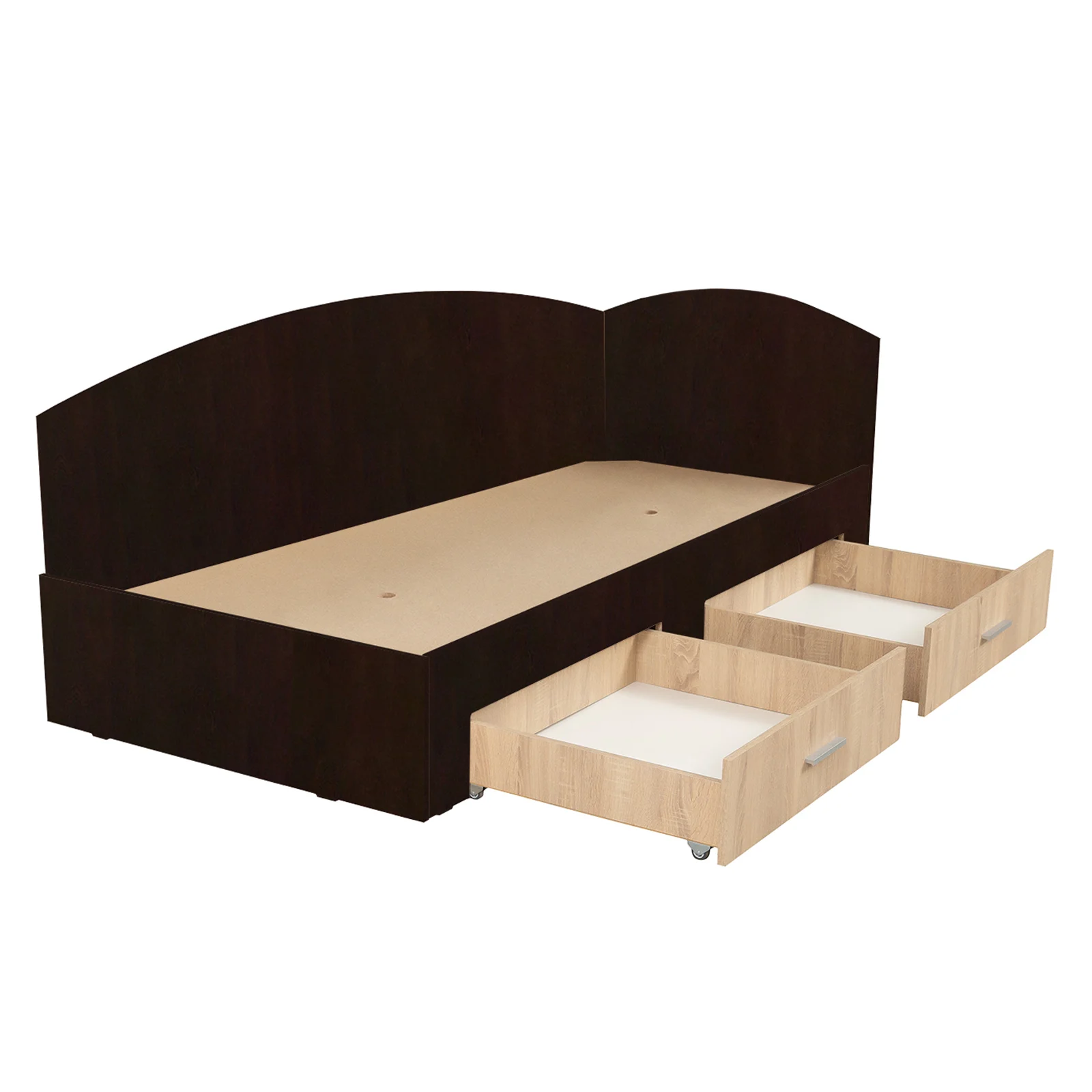 Set Pat Colt Alma, cu 2 sertare, colt interschimbabil, sonoma inchis + deschis + Saltea superortopedica, 120x200 cm + Noptiera ALMA, 2 sertare - ExpoMob [6]