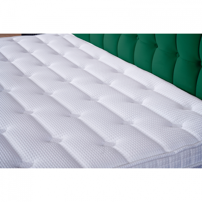 Set Pat tapitat TALIN, 160x200 cm, lada depozitare, verde + Saltea CROWN, cu arcuri, 160x200 cm, H 27 cm - ExpoMob [5]
