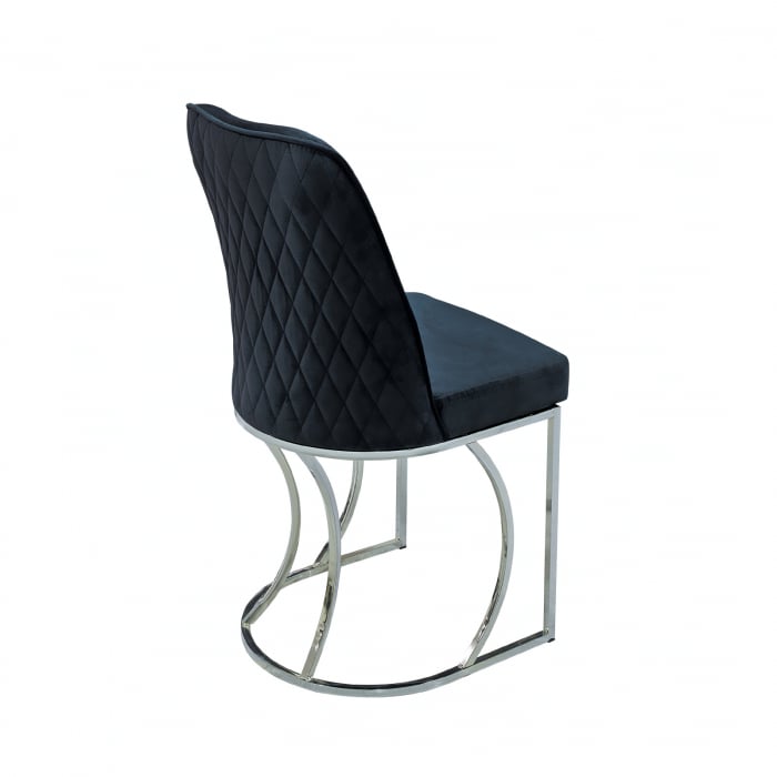 Set TIMARA, masa cu 6 scaune, ovala, 6 persoane, marmura lotus + argintiu + negru, 160x80 cm [4]